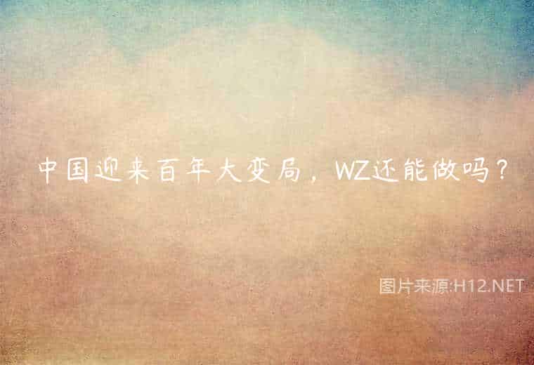 中国迎来百年大变局,WZ还能做吗? 中国迎来百年大变局,WZ还能做吗?