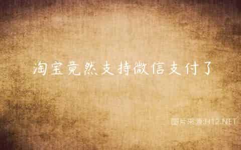 淘宝竟然支持微信支付了
