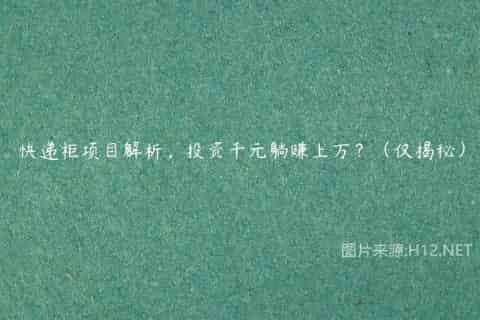 快递柜项目解析，投资千元躺赚上万？（仅揭秘）