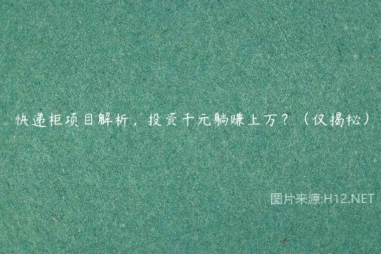 快递柜项目解析,投资千元躺赚上万?(仅揭秘) 快递柜项目解析,投资千元躺赚上万?(仅揭秘)