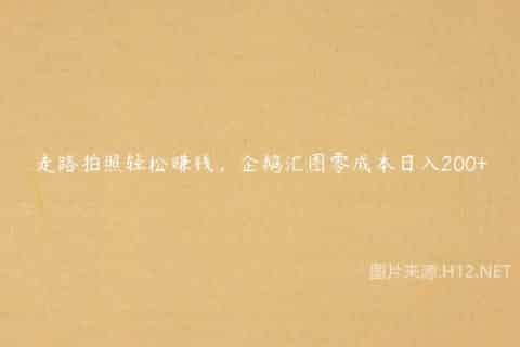 走路拍照轻松赚钱，企鹅汇图零成本日入200+