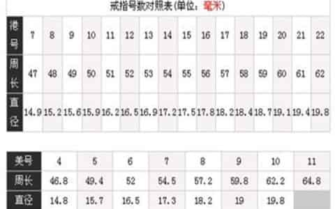 内圈长6.3厘米是几号戒指