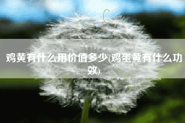 鸡黄有什么用价值多少(鸡蛋黄有什么成效)