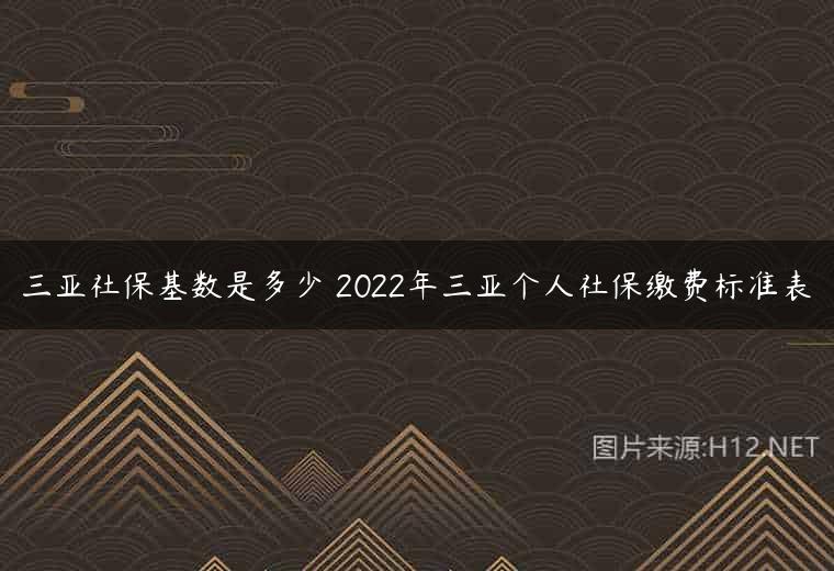 三亚社保基数是多少 2022年三亚个人社保缴费标准表