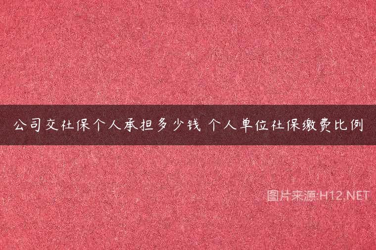 公司交社保个人承担多少钱 个人单位社保缴费比例