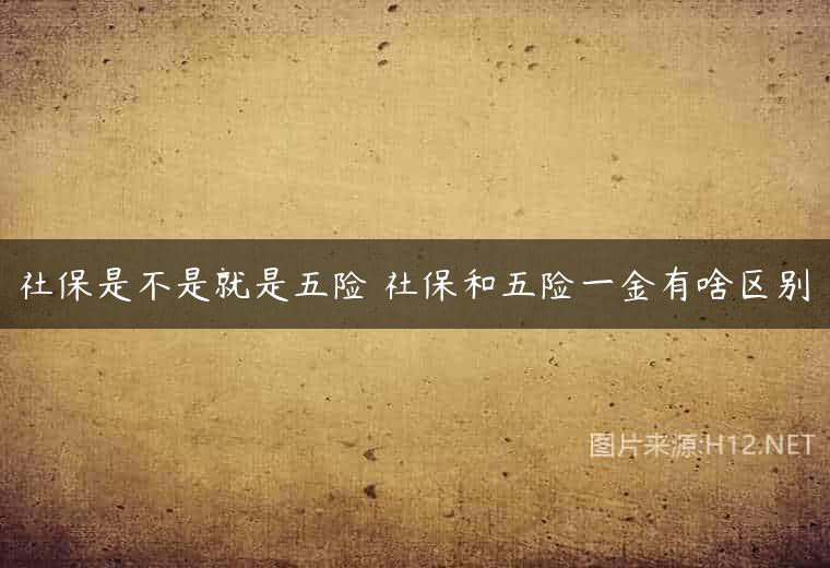 社保是不是就是五险 社保和五险一金有啥区别