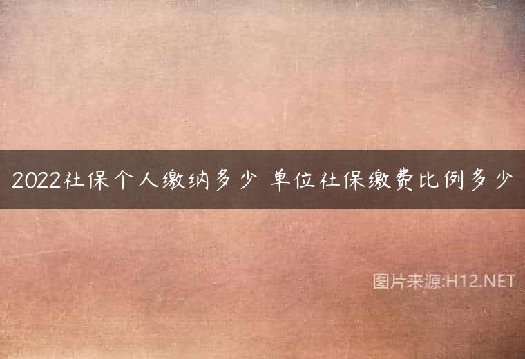 2022社保个人缴纳多少 单位社保缴费比例多少