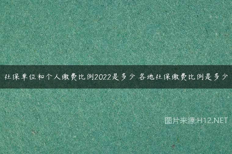 社保单位和个人缴费比例2022是多少 各地社保缴费比例是多少