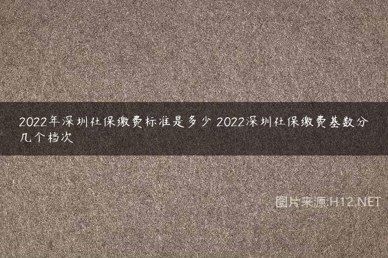 2022年深圳社保缴费标准是多少 2022深圳社保缴费基数分几个档次