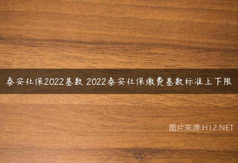 泰安社保2022基数 2022泰安社保缴费基数标准上下限