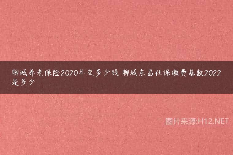 聊城养老保险2020年交多少钱 聊城东昌社保缴费基数2022是多少