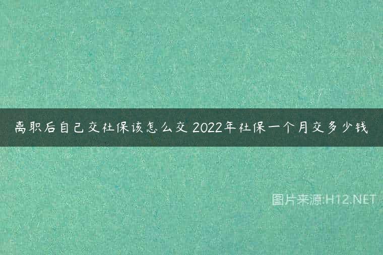 离职后自己交社保该怎么交 2022年社保一个月交多少钱