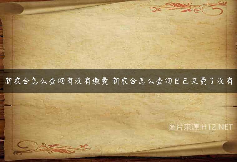 新农合怎么查询有没有缴费 新农合怎么查询自己交费了没有
