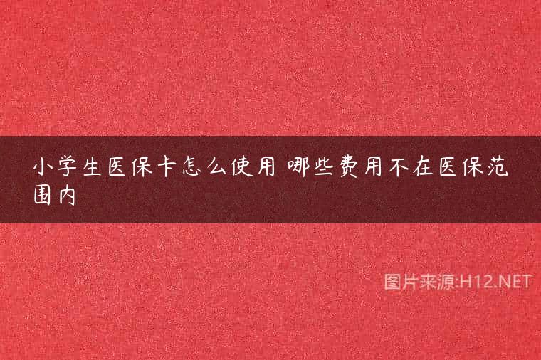 小学生医保卡怎么使用 哪些费用不在医保范围内