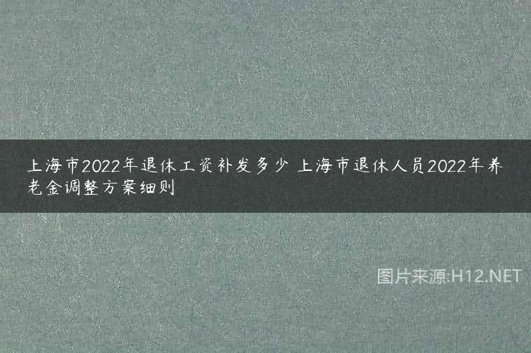 上海市2022年退休工资补发多少 上海市退休人员2022年养老金调整方案细则