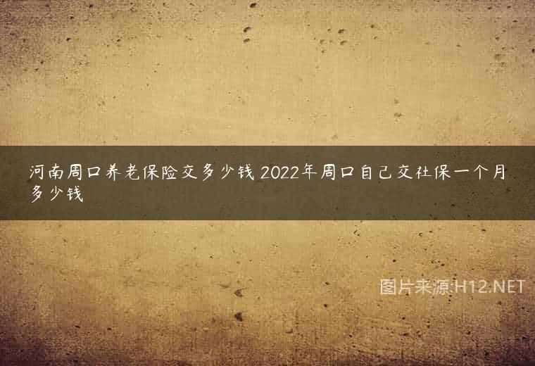 河南周口养老保险交多少钱 2022年周口自己交社保一个月多少钱
