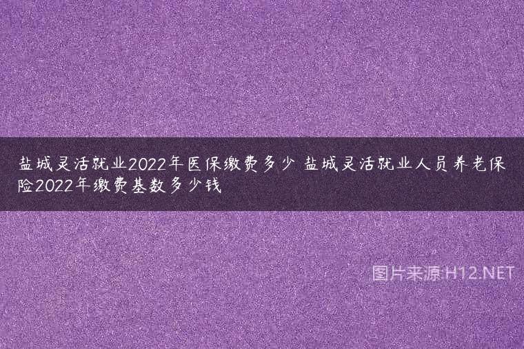 盐城灵活就业2022年医保缴费多少 盐城灵活就业人员养老保险2022年缴费基数多少钱