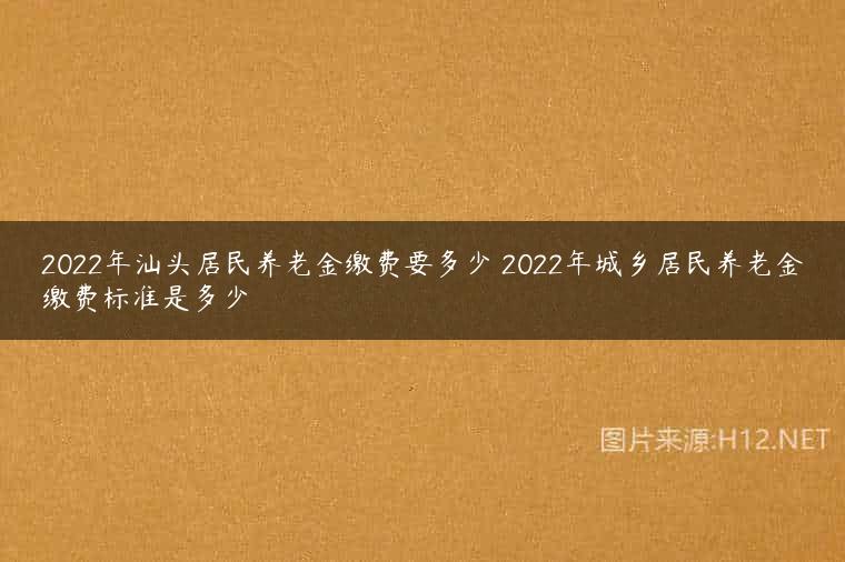 2022年汕头居民养老金缴费要多少 2022年城乡居民养老金缴费标准是多少