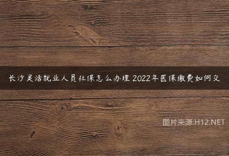 长沙灵活就业人员社保怎么办理 2022年医保缴费如何交