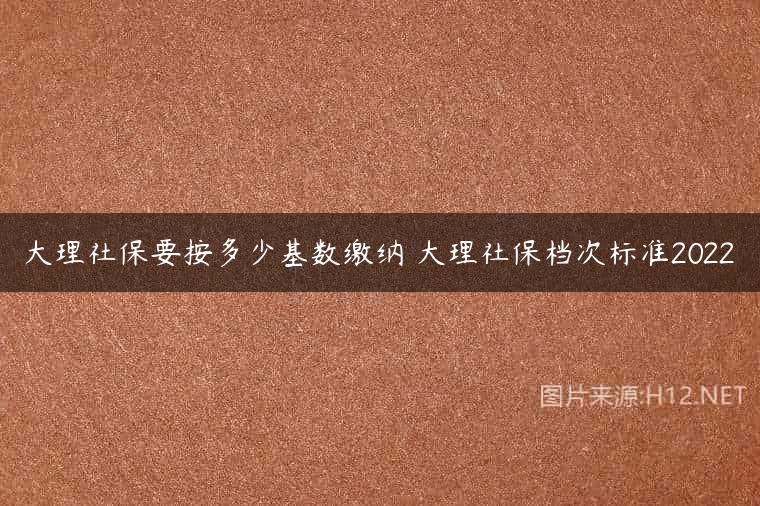 大理社保要按多少基数缴纳 大理社保档次标准2022