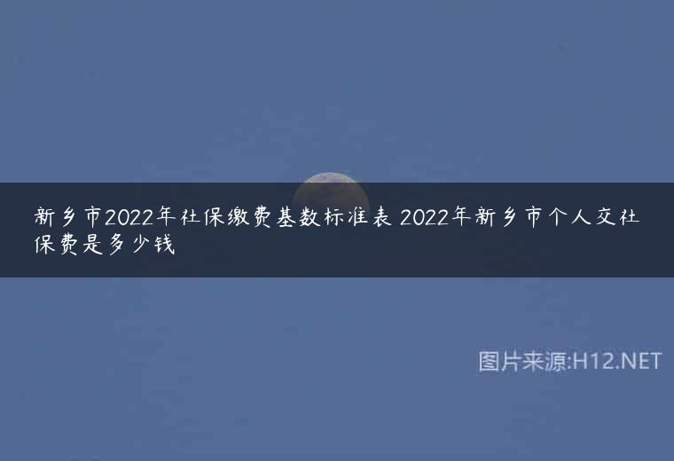 新乡市2022年社保缴费基数标准表 2022年新乡市个人交社保费是多少钱