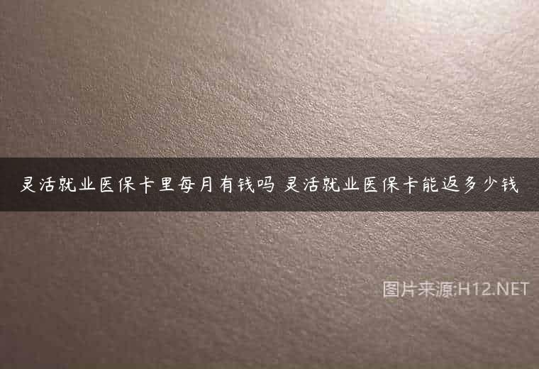 灵活就业医保卡里每月有钱吗 灵活就业医保卡能返多少钱