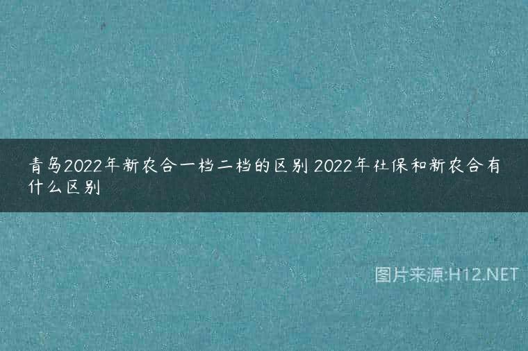 青岛2022年新农合一档二档的区别 2022年社保和新农合有什么区别