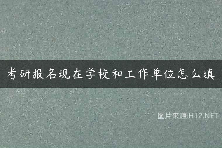 考研报名现在学校和工作单位怎么填