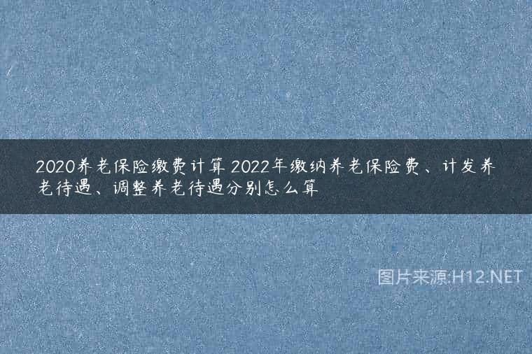 2020养老保险缴费计算 2022年缴纳养老保险费、计发养老待遇、调整养老待遇分别怎么算