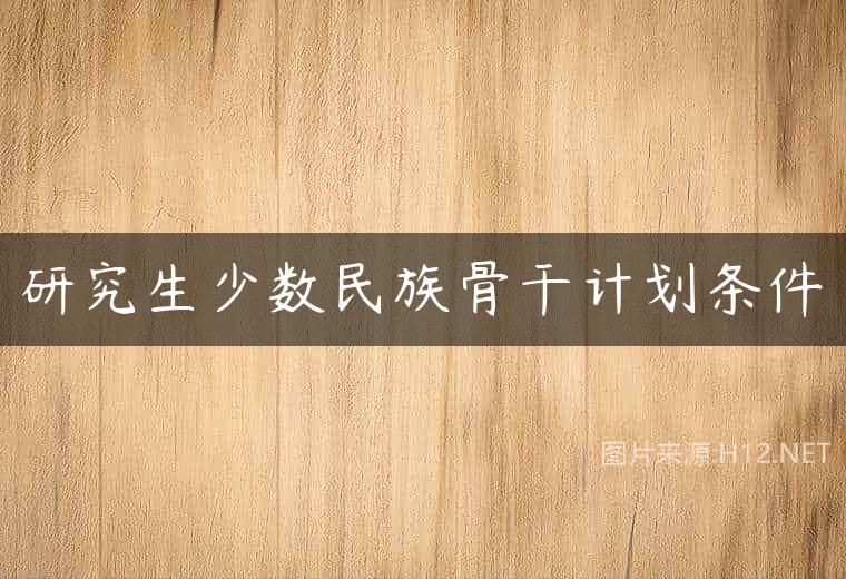 研究生少数民族骨干计划条件