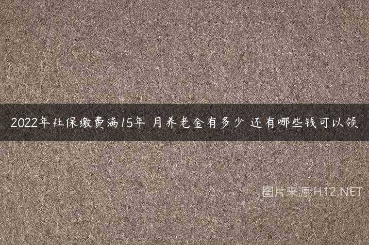 2022年社保缴费满15年 月养老金有多少 还有哪些钱可以领