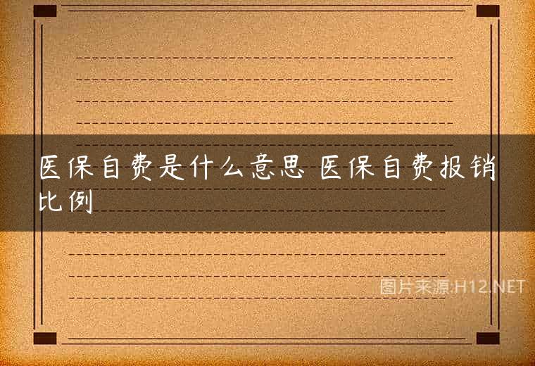 医保自费是什么意思 医保自费报销比例