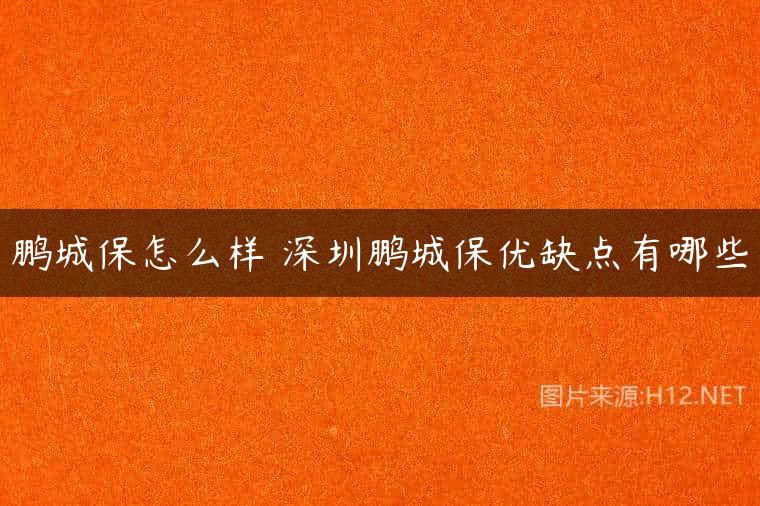 鹏城保怎么样 深圳鹏城保优缺点有哪些