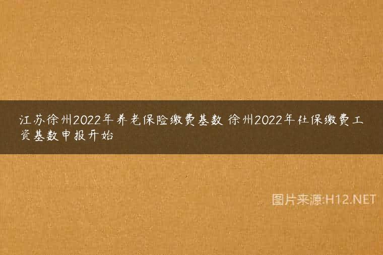 江苏徐州2022年养老保险缴费基数 徐州2022年社保缴费工资基数申报开始