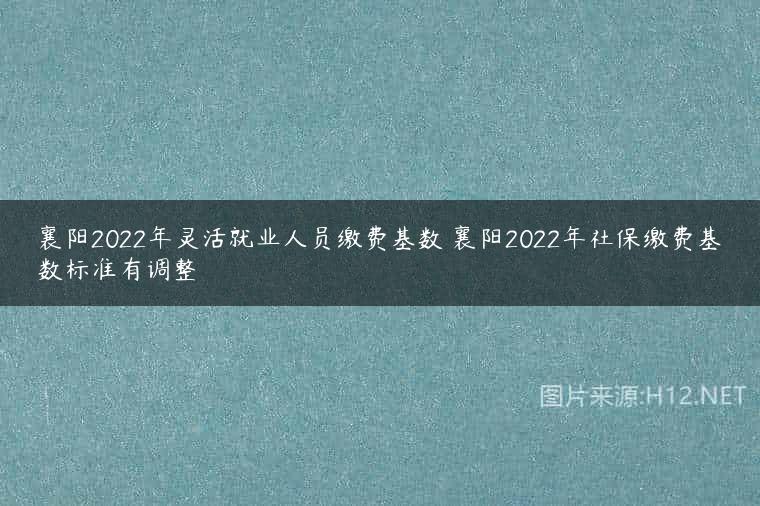 襄阳2022年灵活就业人员缴费基数 襄阳2022年社保缴费基数标准有调整