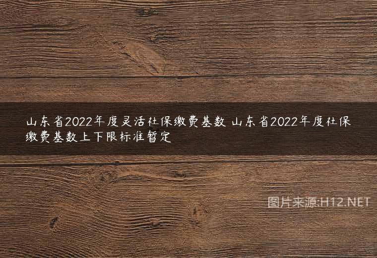 山东省2022年度灵活社保缴费基数 山东省2022年度社保缴费基数上下限标准暂定