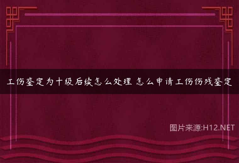 工伤鉴定为十级后续怎么处理 怎么申请工伤伤残鉴定