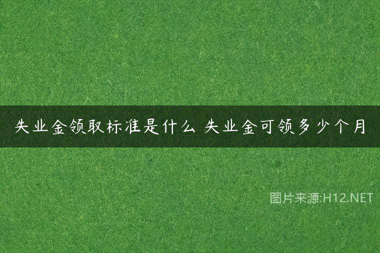 失业金领取标准是什么 失业金可领多少个月
