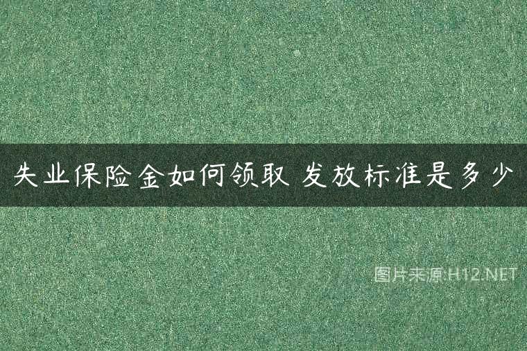 失业保险金如何领取 发放标准是多少
