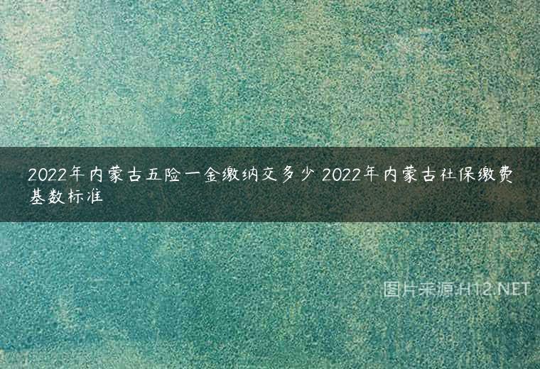 2022年内蒙古五险一金缴纳交多少 2022年内蒙古社保缴费基数标准