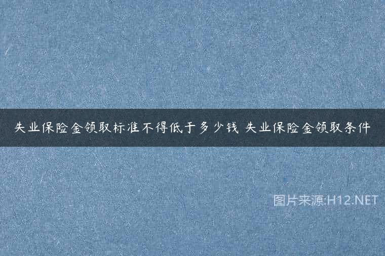 失业保险金领取标准不得低于多少钱 失业保险金领取条件