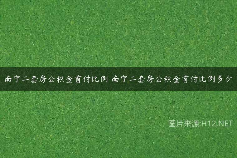 南宁二套房公积金首付比例 南宁二套房公积金首付比例多少