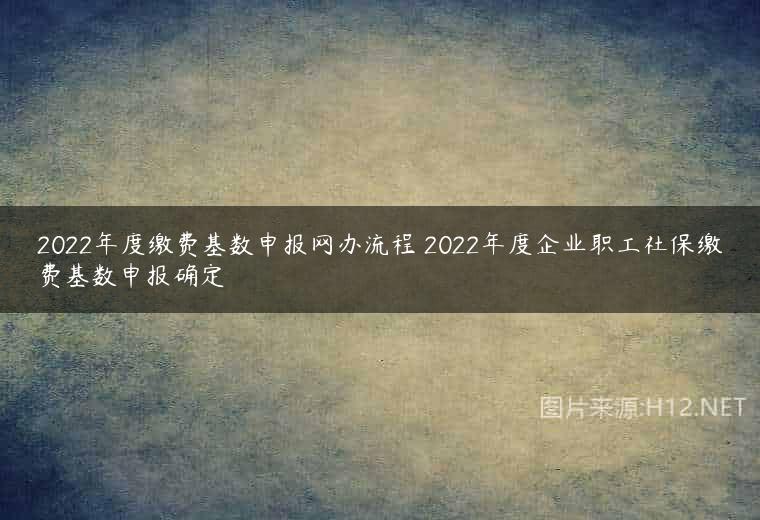 2022年度缴费基数申报网办流程 2022年度企业职工社保缴费基数申报确定