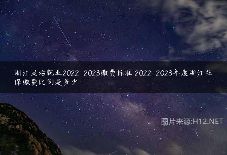 浙江灵活就业2022-2023缴费标准 2022-2023年度浙江社保缴费比例是多少
