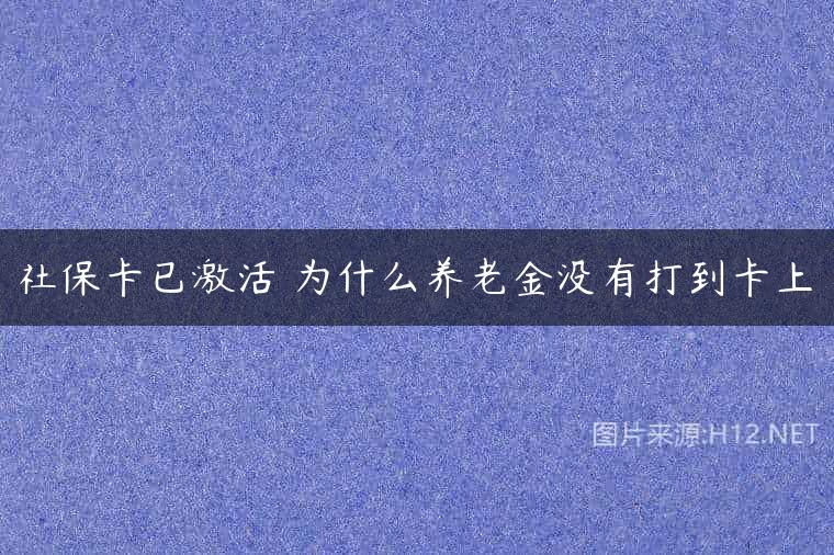 社保卡已激活 为什么养老金没有打到卡上