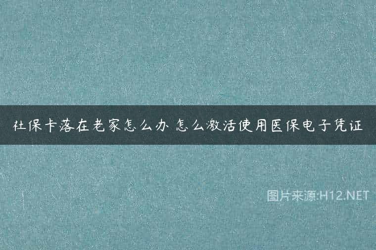 社保卡落在老家怎么办 怎么激活使用医保电子凭证
