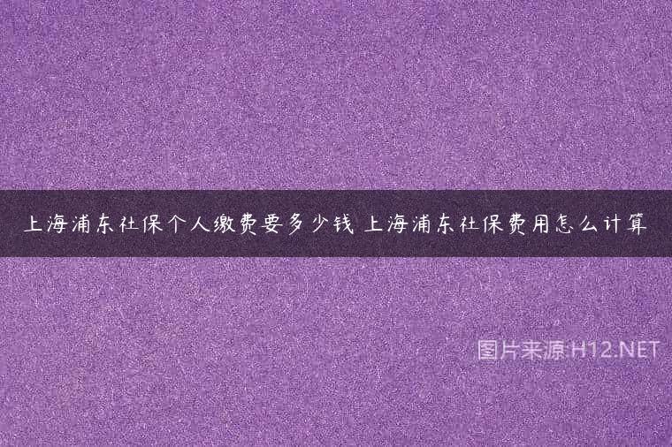 上海浦东社保个人缴费要多少钱 上海浦东社保费用怎么计算