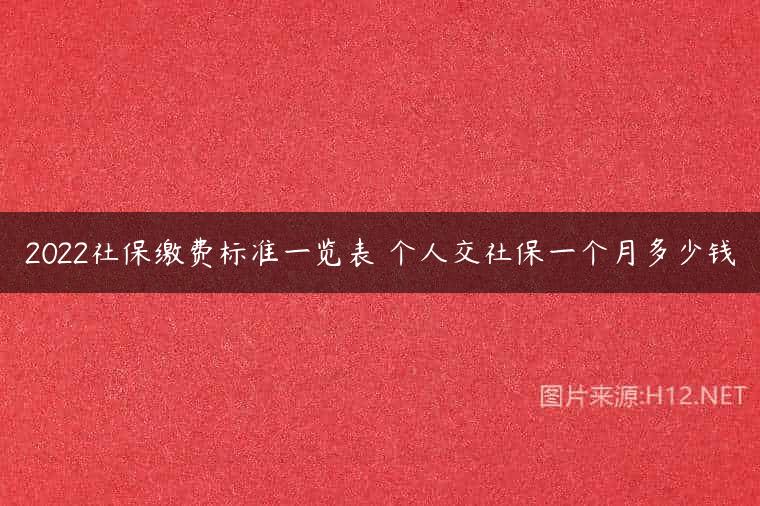 2022社保缴费标准一览表 个人交社保一个月多少钱