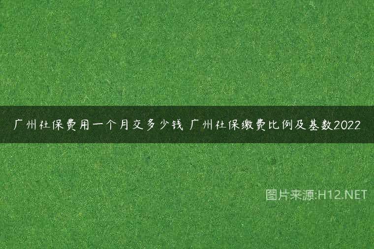 广州社保费用一个月交多少钱 广州社保缴费比例及基数2022