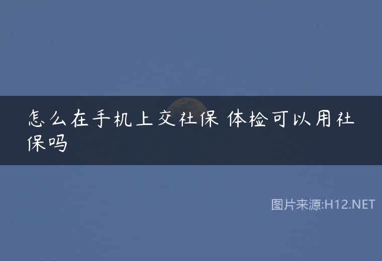 怎么在手机上交社保 体检可以用社保吗